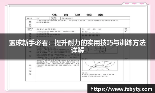 篮球新手必看：提升耐力的实用技巧与训练方法详解
